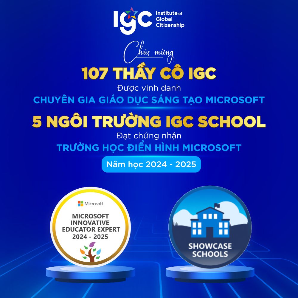 IGC chinh phục các danh hiệu toàn cầu: Từ Trường học Điển hình đến Chuyên gia Giáo dục Sáng tạo Microsoft 2024 - 2025