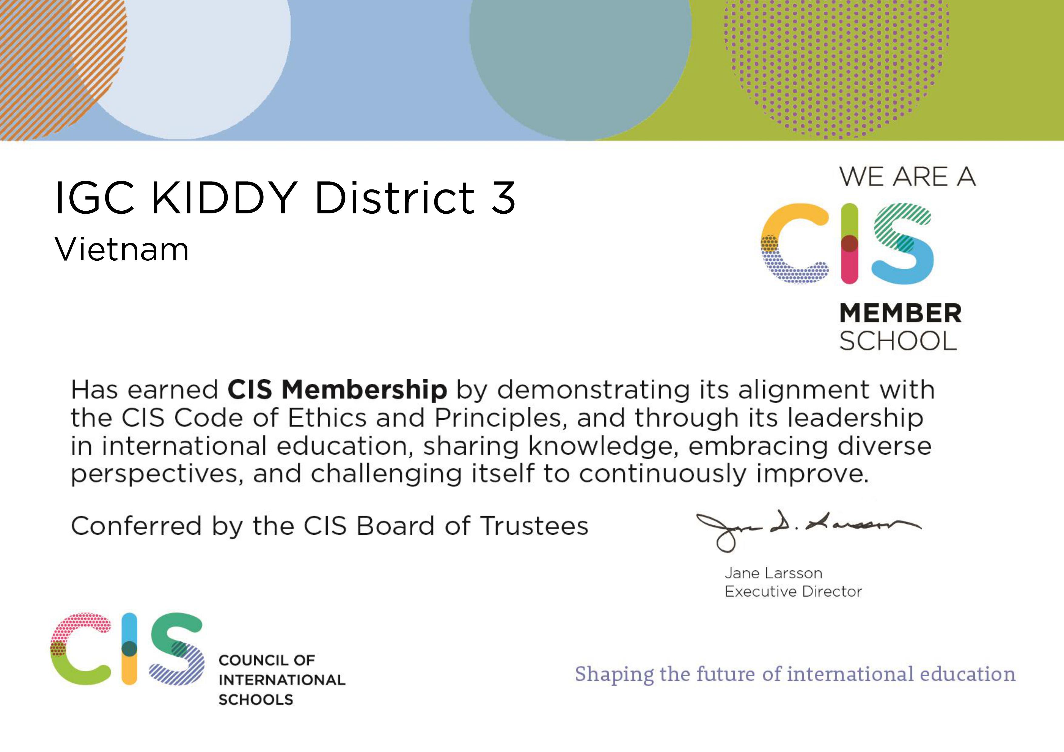 Member of the Council of International Schools (CIS)