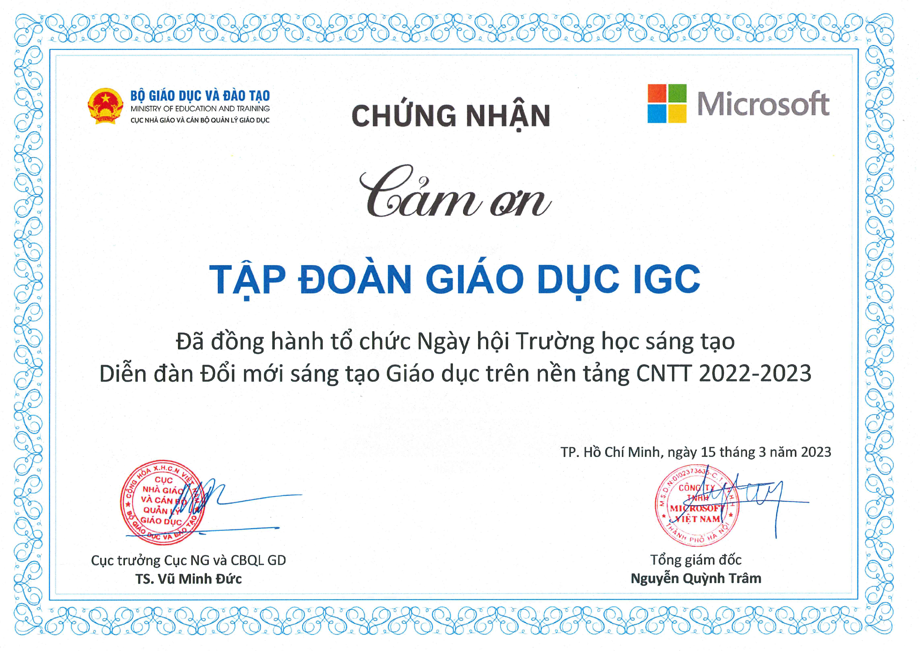IGC partners with the DOET of Dong Nai province and Microsoft to organize the Creative School Day - E2 Vietnam 2022-2023